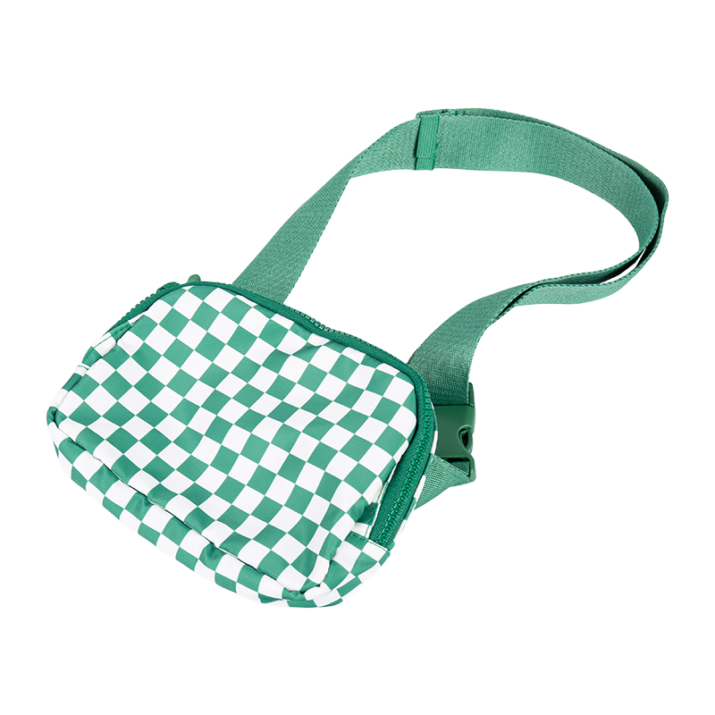Checkerboard Print Crossbody Vyötäröpussi