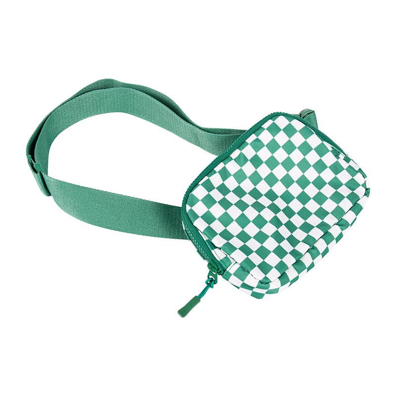 Checkerboard Print Crossbody Vyötäröpussi